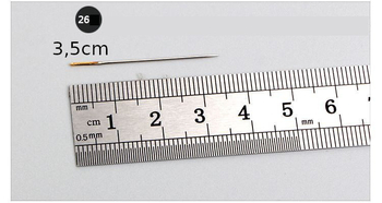 30-osaline pakk: ristpistenõelad, kuldse sabaga nõelad, tömbi otsaga nõelad, tikkimisnõelad, ristpistenõelad, nõelad ja niiditööriistad.