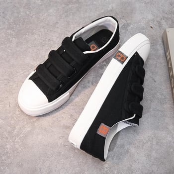 Vīriešu audekla apavi, korejiešu stilā, ikdienas sporta apavi, universāli skolas apavi ar līplentes aizdari, baltas pavasara sporta apavi, apavi pāriem.