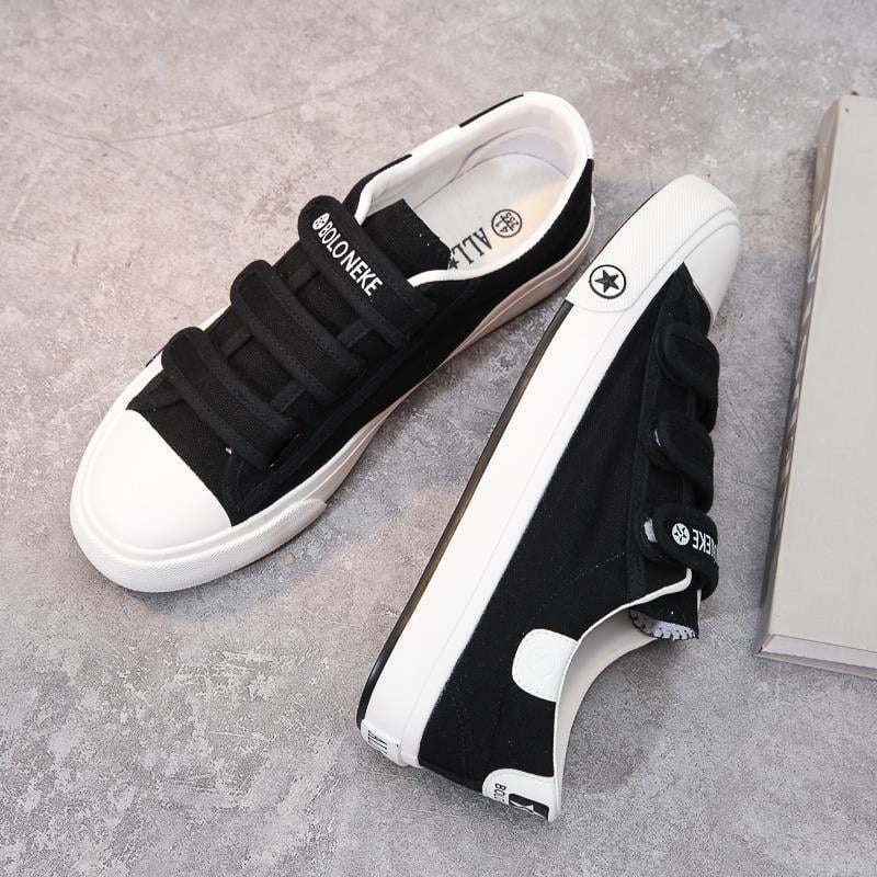 Vīriešu audekla apavi, korejiešu stilā, ikdienas sporta apavi, universāli skolas apavi ar līplentes aizdari, baltas pavasara sporta apavi, apavi pāriem.