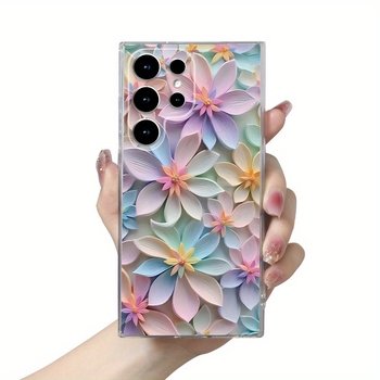Κατάλληλο για S25 Ultra Clear Soft Case Phone A25 Flower S24 Plus New Pink S21 Protective Soft Case A16
