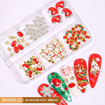 Jauni pārrobežu Ziemassvētku nagu rotājumi, Ziemassvētku eglīšu dāvanas, cimdi, veca vīra formas sniegpārslas, briežu nagu rotājumi vairumtirdzniecībā