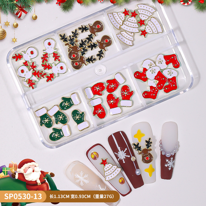 Jauni pārrobežu Ziemassvētku nagu rotājumi, Ziemassvētku eglīšu dāvanas, cimdi, veca vīra formas sniegpārslas, briežu nagu rotājumi vairumtirdzniecībā