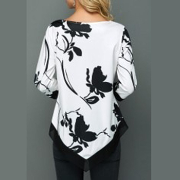 Naiste ümara kaelusega, laia lõike ja ebaühtlase alläärega särk, kevad/sügis 2020, Amazon/eBay, tänavamood