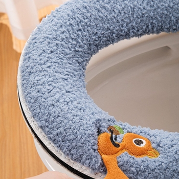 Kaheosaline WC-poti kattekomplekt, soe ja talvel paksendatud, käepideme ja lukuga, veekindel ja universaalne, kahe pehme padja komplekt.