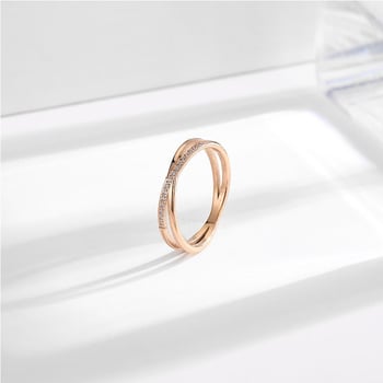 Naiste titaanterasest sõrmus ristatud kõrvarõngastega Jaapani ja Korea stiilis, ainulaadne disain, tipptasemel roostevabast terasest sõrmus, moodne aksessuaar.