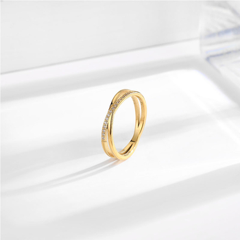 Naiste titaanterasest sõrmus ristatud kõrvarõngastega Jaapani ja Korea stiilis, ainulaadne disain, tipptasemel roostevabast terasest sõrmus, moodne aksessuaar.