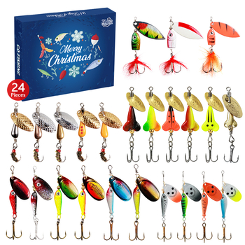 24-osaline komplekt 01 peibutisega komposiitpeibutis jõulupüügiks koos spinningu ja loomingulise kalapüügiga Amazoni jõuludeks