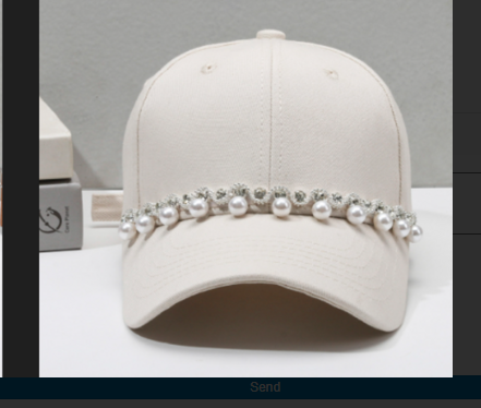 Ženski šešir sa šilterom i perlama u boji