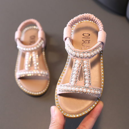 Elastsete ja kaunistuskividega laste sandaalid