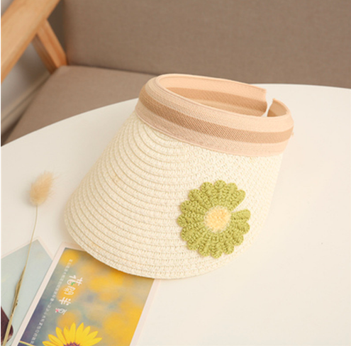 Suvine visiiriga õlgkübar tüdrukutele