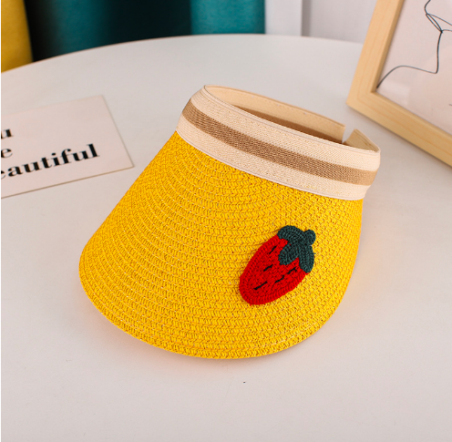 Suvine visiiriga õlgkübar tüdrukutele