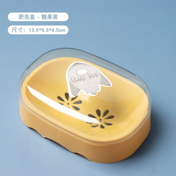 Vasă de săpun de călătorie, rezistentă la apă Suport portabil pentru săpun, cu uscare rapidă, cutie sigilată pentru recipiente pentru săpun, accesorii creative pentru baie pentru acasă