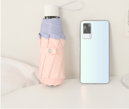 8 Ribs Pocket Mini Umbrella Anti UV Paraguas Sun Umbrella Vihmamust kattega Kerge kokkupandav kaasaskantavad vihmavarjud Naistele Meestele Tüdrukutele