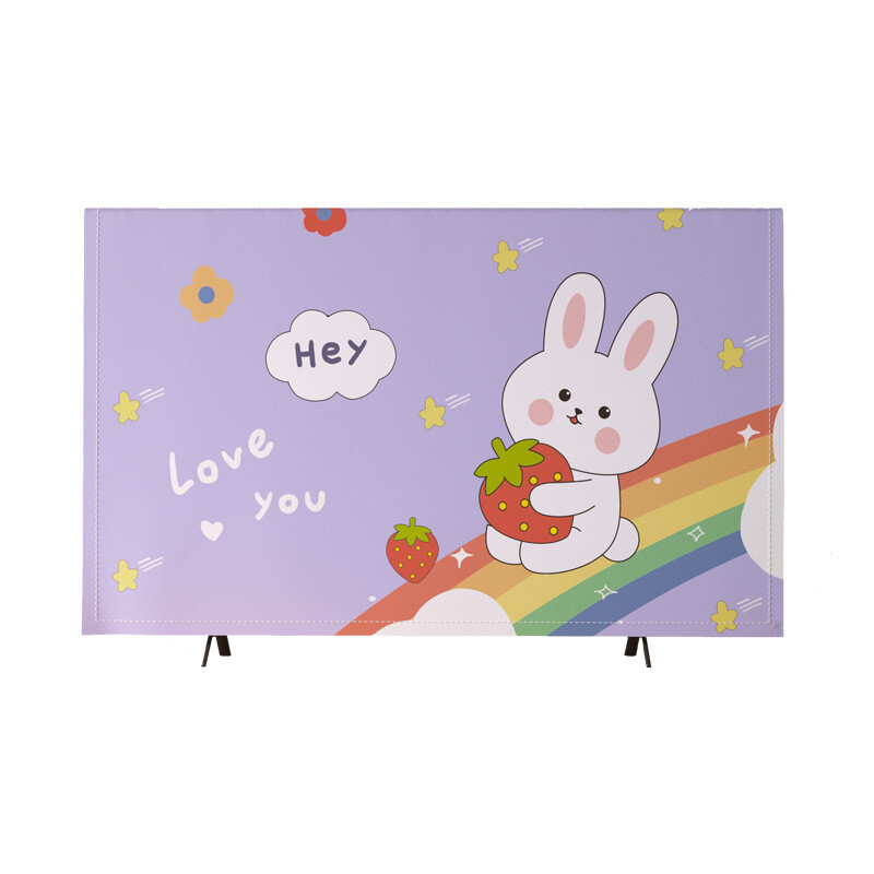 Husă TV din flanel de cristal în stil nordic, agățată LCD cu ecran plat curbat, husă universală pentru prosop pentru televizor