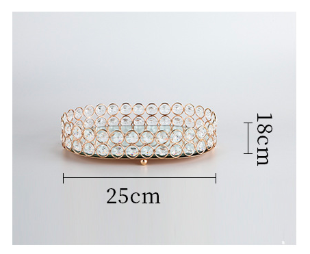 Европейска огледална стъклена метална тава за съхранение Златна овална чиния с плодове Настолна тава за малки предмети Дисплей за бижута Чиния