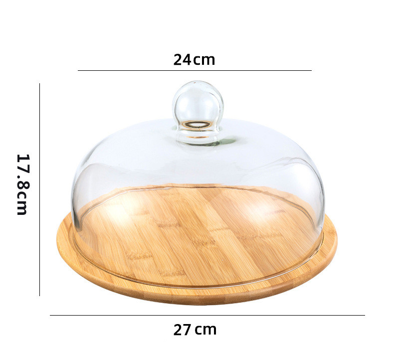 Vintage klaasist kate serveerimisalus Cloche vaagen Puidust hoiustamiskoogialus Muffini eelroa taldrik Tolmukindel kuppel peokaunistus