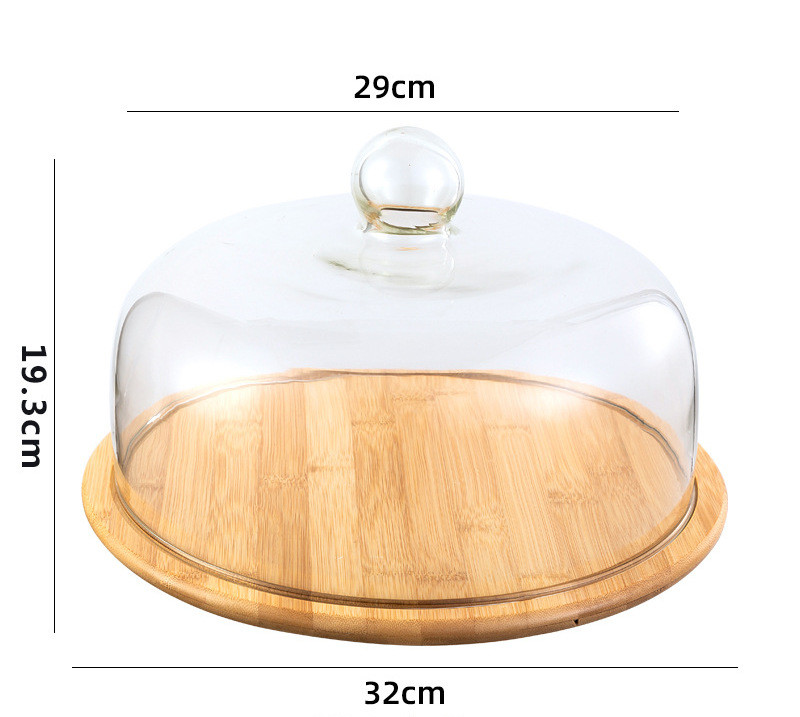 Vintage klaasist kate serveerimisalus Cloche vaagen Puidust hoiustamiskoogialus Muffini eelroa taldrik Tolmukindel kuppel peokaunistus