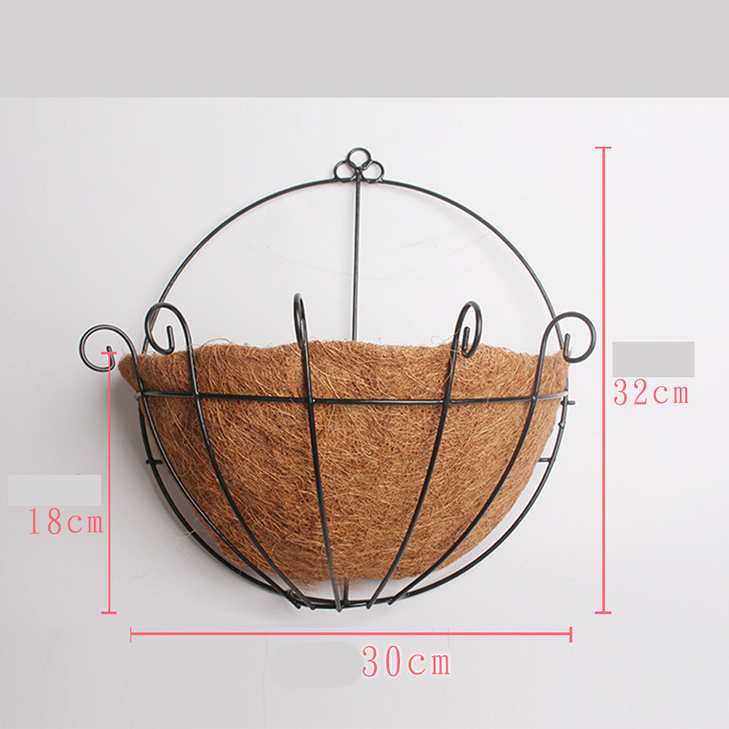 Ghiveci de flori de 25 cm/ 30 cm/35 cm, fier, nucă de cocos, bricolaj, jardiniere agățate, coșuri de perete, ghiveci, grădină, decor de perete pentru casă.