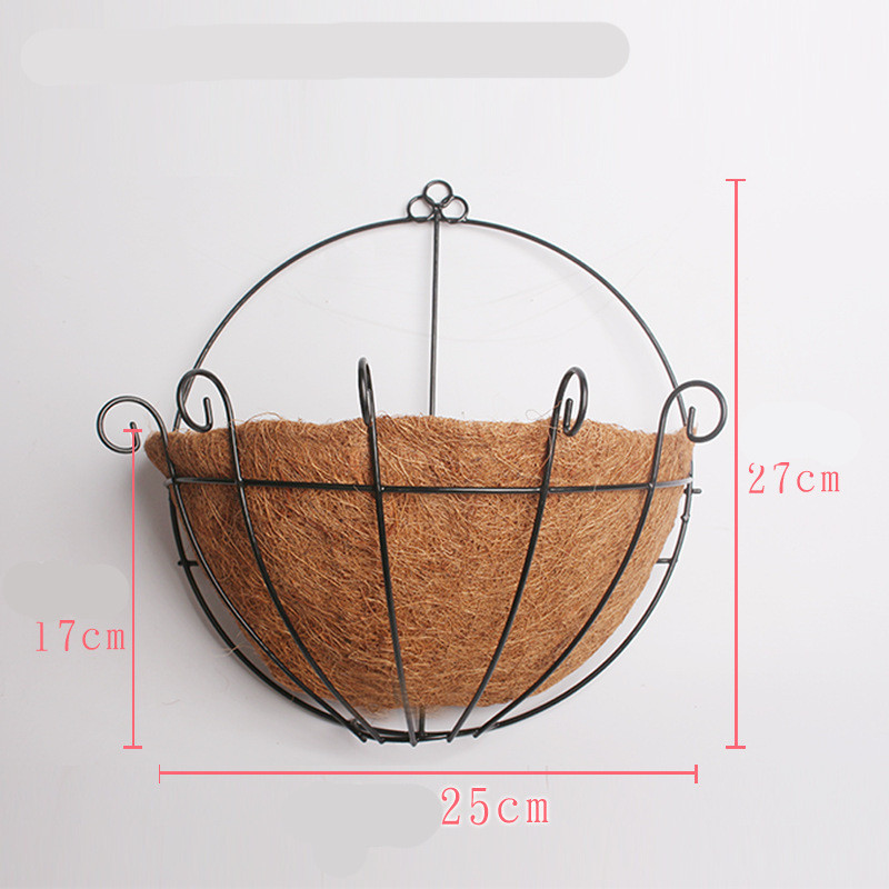 Ghiveci de flori de 25 cm/ 30 cm/35 cm, fier, nucă de cocos, bricolaj, jardiniere agățate, coșuri de perete, ghiveci, grădină, decor de perete pentru casă.