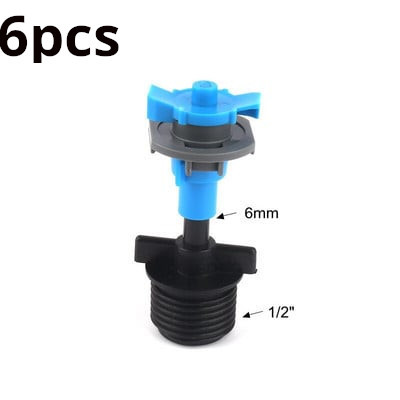 6 kompleta viseće vrtložne mikro raspršivače od 360 stupnjeva u stakleniku plus 1/2" muški navoj s umetanjem atomizirajućeg mikro raspršivača za navodnjavanje