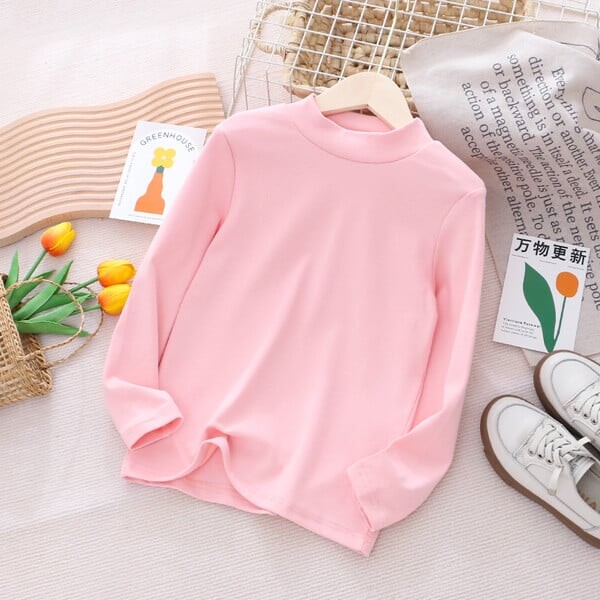 Παιδική διάφανη μπλούζα με ψηλό γιακά για κορίτσια