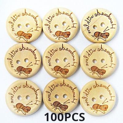 50/100Pcs Ξύλινα κουμπιά Διακόσμηση ρούχων Διακόσμηση γάμου Χειροποίητη επιστολή Love DIY Crafts Scrapbooking για αξεσουάρ ραπτικής