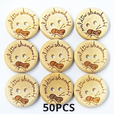 50/100Pcs Ξύλινα κουμπιά Διακόσμηση ρούχων Διακόσμηση γάμου Χειροποίητη επιστολή Love DIY Crafts Scrapbooking για αξεσουάρ ραπτικής