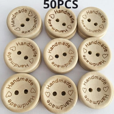 50/100Pcs Ξύλινα κουμπιά Διακόσμηση ρούχων Διακόσμηση γάμου Χειροποίητη επιστολή Love DIY Crafts Scrapbooking για αξεσουάρ ραπτικής