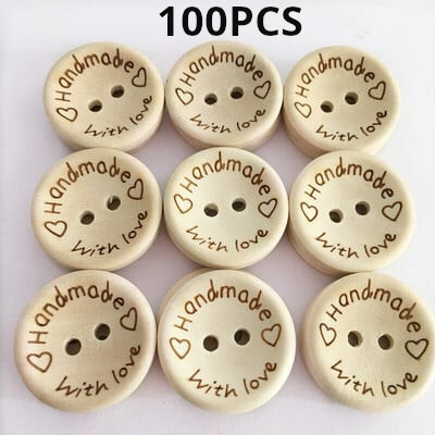 50/100Pcs Ξύλινα κουμπιά Διακόσμηση ρούχων Διακόσμηση γάμου Χειροποίητη επιστολή Love DIY Crafts Scrapbooking για αξεσουάρ ραπτικής