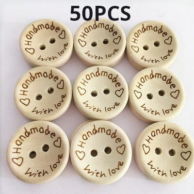 50/100Pcs Ξύλινα κουμπιά Διακόσμηση ρούχων Διακόσμηση γάμου Χειροποίητη επιστολή Love DIY Crafts Scrapbooking για αξεσουάρ ραπτικής