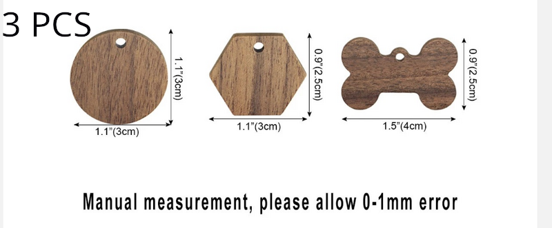 20Gb Koka identifikācijas birkas Mājdzīvnieka vārda suņa birka Pretpazaudēta koka pielāgota kaķa ID kakla siksna kucēna nosaukuma plāksnīte Tag Kulonu piederumi