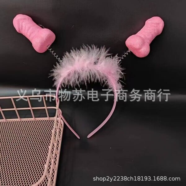 Dzimumlocekļa formas galvas lente mirdzoša, gaiša galvas saite Galvassega Boppers galvas lentes sievietēm meitenēm Bachlorette vistu ballītei vakara dāvana