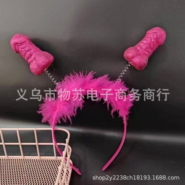 Dzimumlocekļa formas galvas lente mirdzoša, gaiša galvas saite Galvassega Boppers galvas lentes sievietēm meitenēm Bachlorette vistu ballītei vakara dāvana