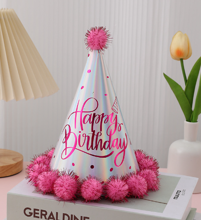 Palju õnne sünnipäevaks Pom Müts Lastele Täiskasvanute sünnipäevakleit Pom Parti One 1. Happy Birthday Party Decor Lapsed Poisid Tüdrukud Mütsivarustus
