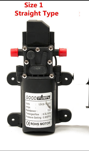 Издръжлива DC 12V 130PSI селскостопанска електрическа водна помпа Черна микро диафрагмена пръскачка с високо налягане Автомивка 12 V