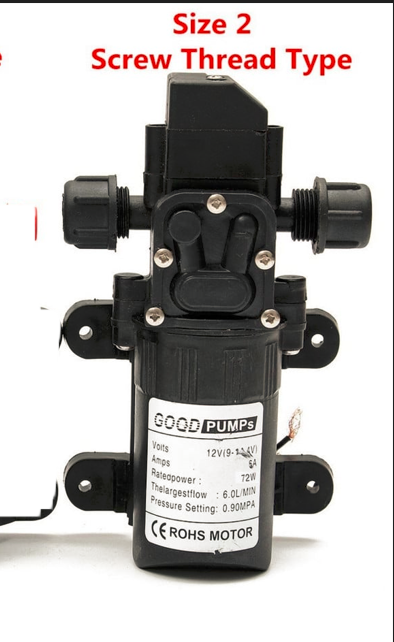 Tartós DC 12V 130PSI mezőgazdasági elektromos vízszivattyú fekete mikro nagynyomású membrános permetező autómosó 12 V