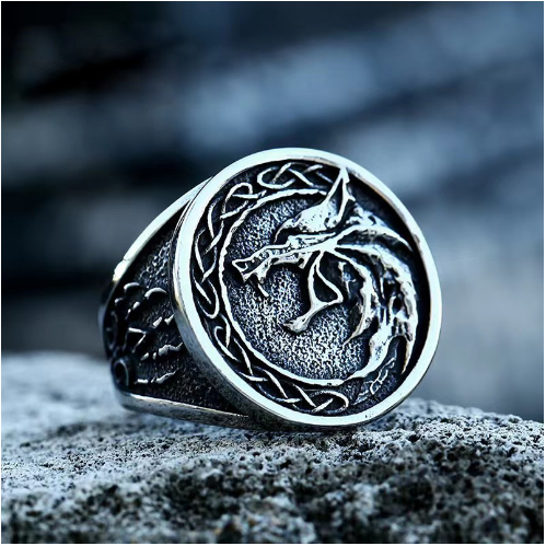 Vintage turski pečatni prsten za muškarce, žene Antikni srebrni prsten s izrezbarenim orlom i intarziranim zelenim cirkonom Punk prsten s lokomotivom