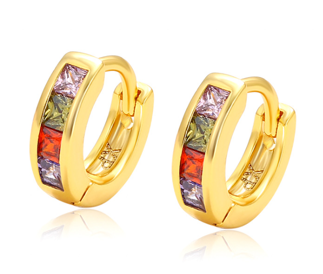 24 erinevat stiili valgest/värvilisest kivist titaanist/roostevabast terasest rõngaskõrvarõngad naistele meestele kullavärvi punk-kõrvarõngad kingitused