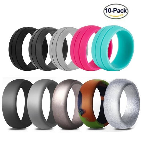WarBLade New Food Grade FDA силиконови пръстени Мъжки сватбени ластици Хипоалергичен гъвкав силиконов пръстен за пръсти