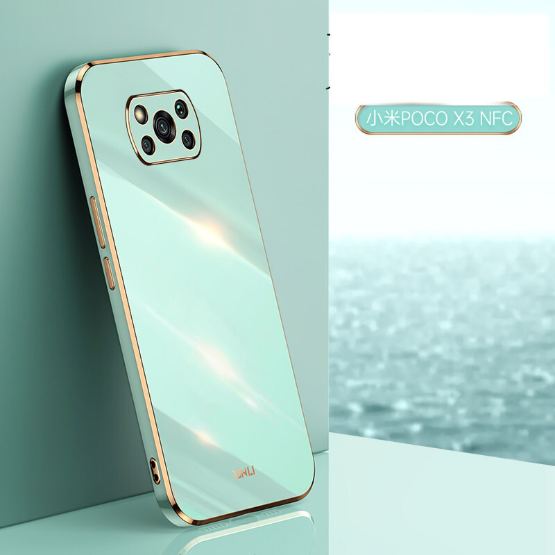 Луксозен силиконов калъф за телефон Xiaomi Mi Poco X3 Nfc X3 Pro Gold Edge Мек защитен заден капак на Poko X3pro X3nfc 3x