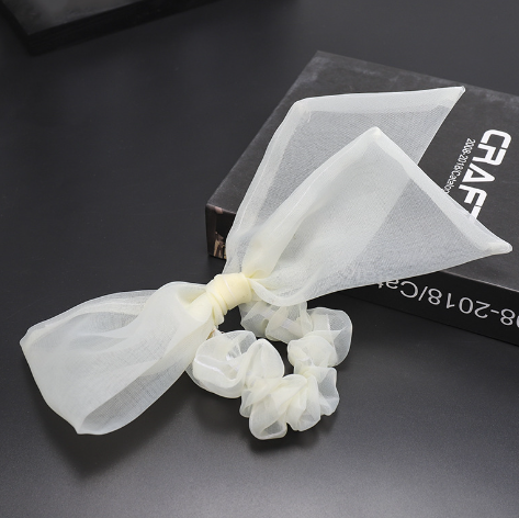 Organza Bowknot Szalag Haj gumiszalag Haj Kötél Női Hajkiegészítők Fejdísz Koreai Organza Elasztikus Hajpántok