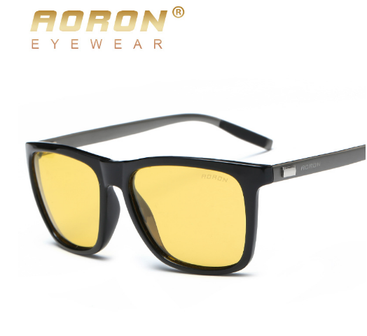 AOWEAR HD öönägemisprillid meeste alumiiniumkollased päikeseprillid meeste polariseeritud ööohutu sõiduprillid Oculos Gafas De Sol
