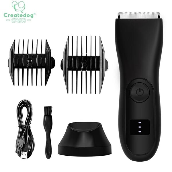 Afișaj LED Aparat de tuns pubian electric pentru corp inghinal Trimmer rezistent la apă umedă și uscată Aparat de ras cu bile pentru igienă masculină pentru bărbați cu bază