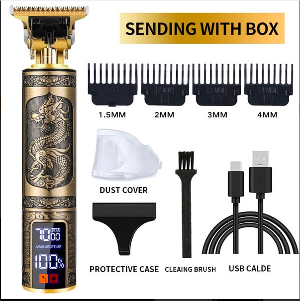 Electric Barber T9 Upgrade LCD Reîncărcabilă Retro Oil Head Sculpt Electric Push Shear Mașină de tuns păr pubian pentru femei