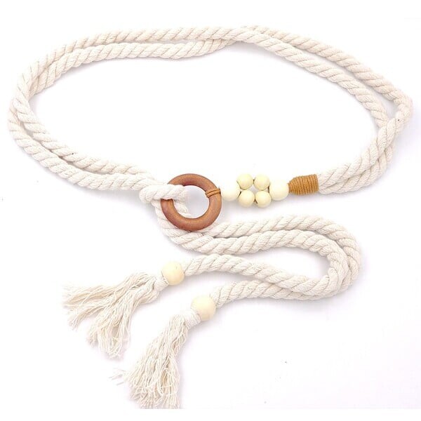 Szőtt derékszíj Női deréköv Kender kötél Vintage kerek csatos farmer fűző öv csípő magas ruha derékpánt kellékek