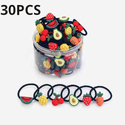 30 KOM/Set Elastične gumene trake za kosu gumene trake Pokrivala za glavu za djecu Putovanje Igranje crtića Životinje Ukrasi za glavu