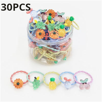 30 KOM/Set Elastične gumene trake za kosu gumene trake Pokrivala za glavu za djecu Putovanje Igranje crtića Životinje Ukrasi za glavu