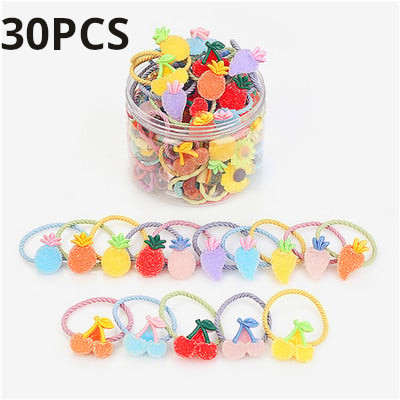 30 KOM/Set Elastične gumene trake za kosu gumene trake Pokrivala za glavu za djecu Putovanje Igranje crtića Životinje Ukrasi za glavu