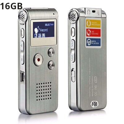 8GB/16GB/32GB Цифров диктофон Професионален мини звуков аудио рекордер Професионален диктофон MP3 плейър