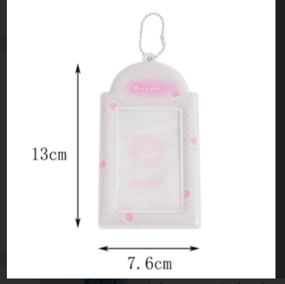 3-tolline roosa pitsist fotokaardihoidja Kpop Idol fotokaardihoidja Foto armas bussikaardi ID hoidik Idol fotokaardi ripats võtmehoidja